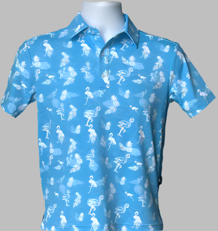 Fiji Flamingo Mens Polo