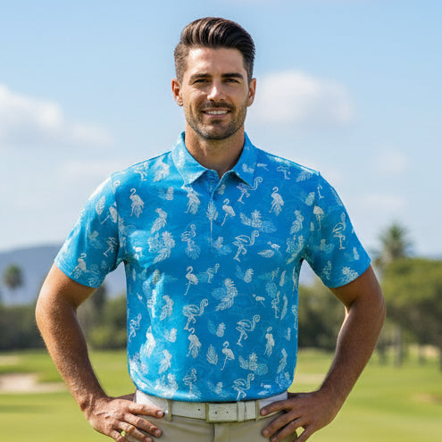 Fiji Flamingo Mens Polo
