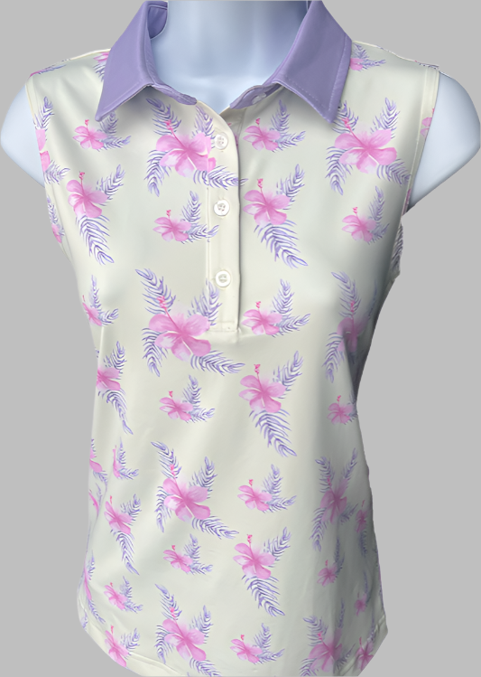 Hawaii Sunrise Ladies Sleeveless Polo