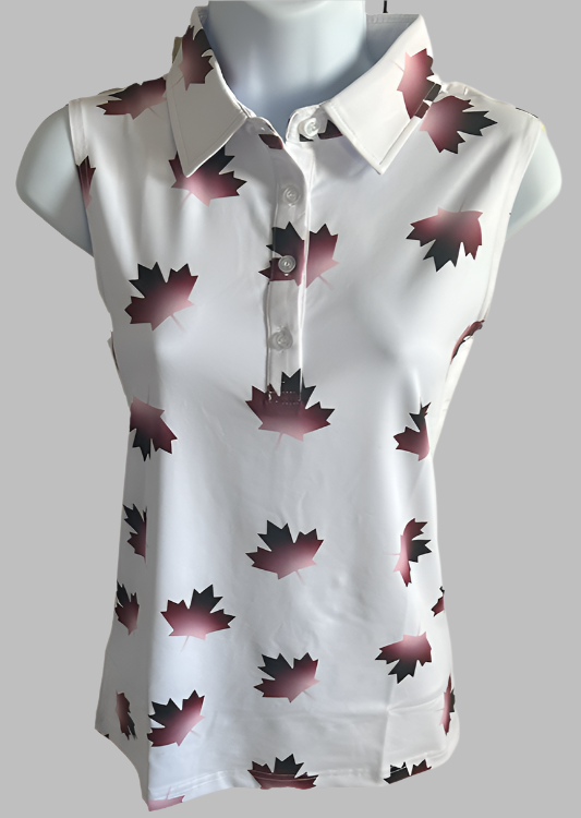 O'Canada Ladies Sleeveless Polo.- White