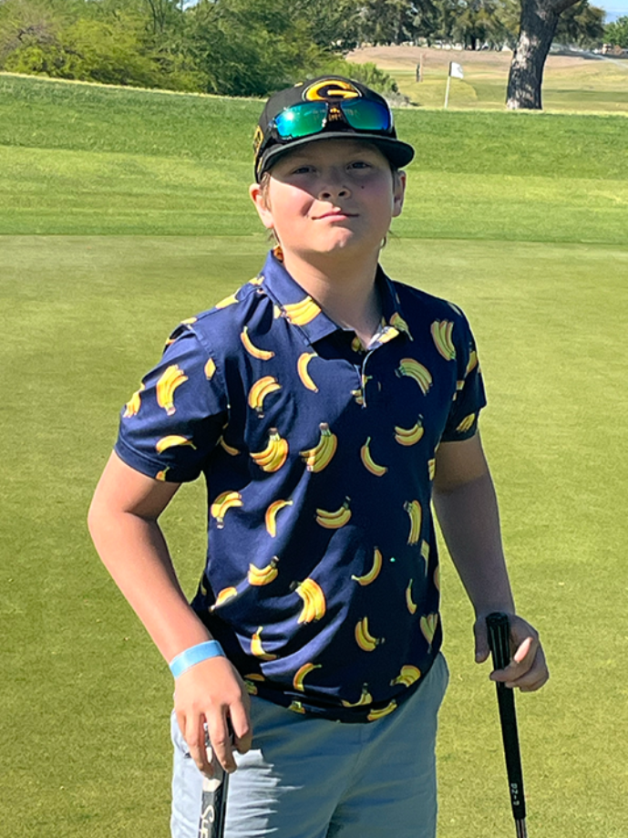 Gone Bananas Youth/Teen Polo - Neon Navy