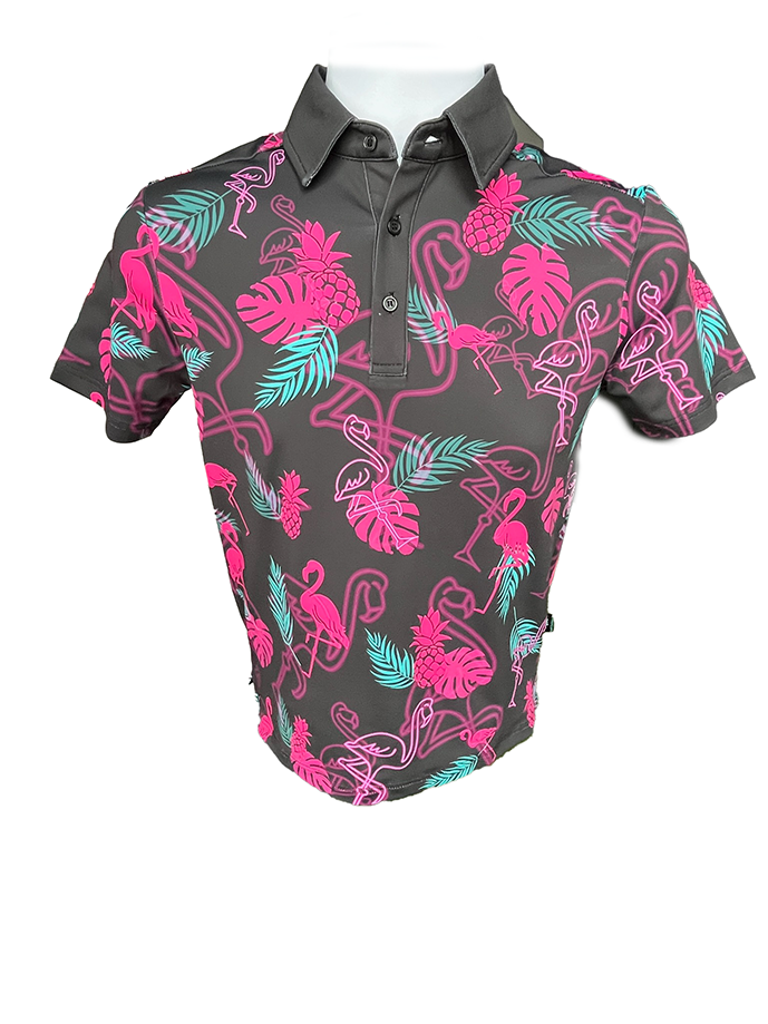 Electric Flamingo Mens Polo