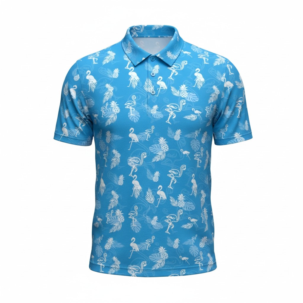 Fiji Flamingo Mens Polo