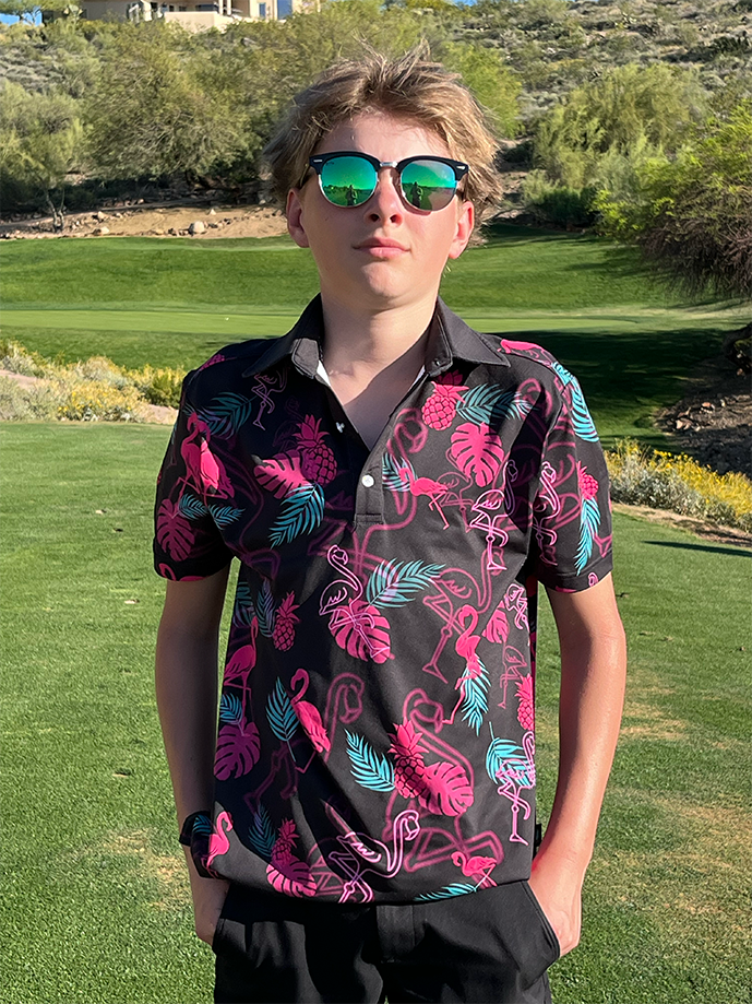 Electric Flamingo Youth/Teen Polo