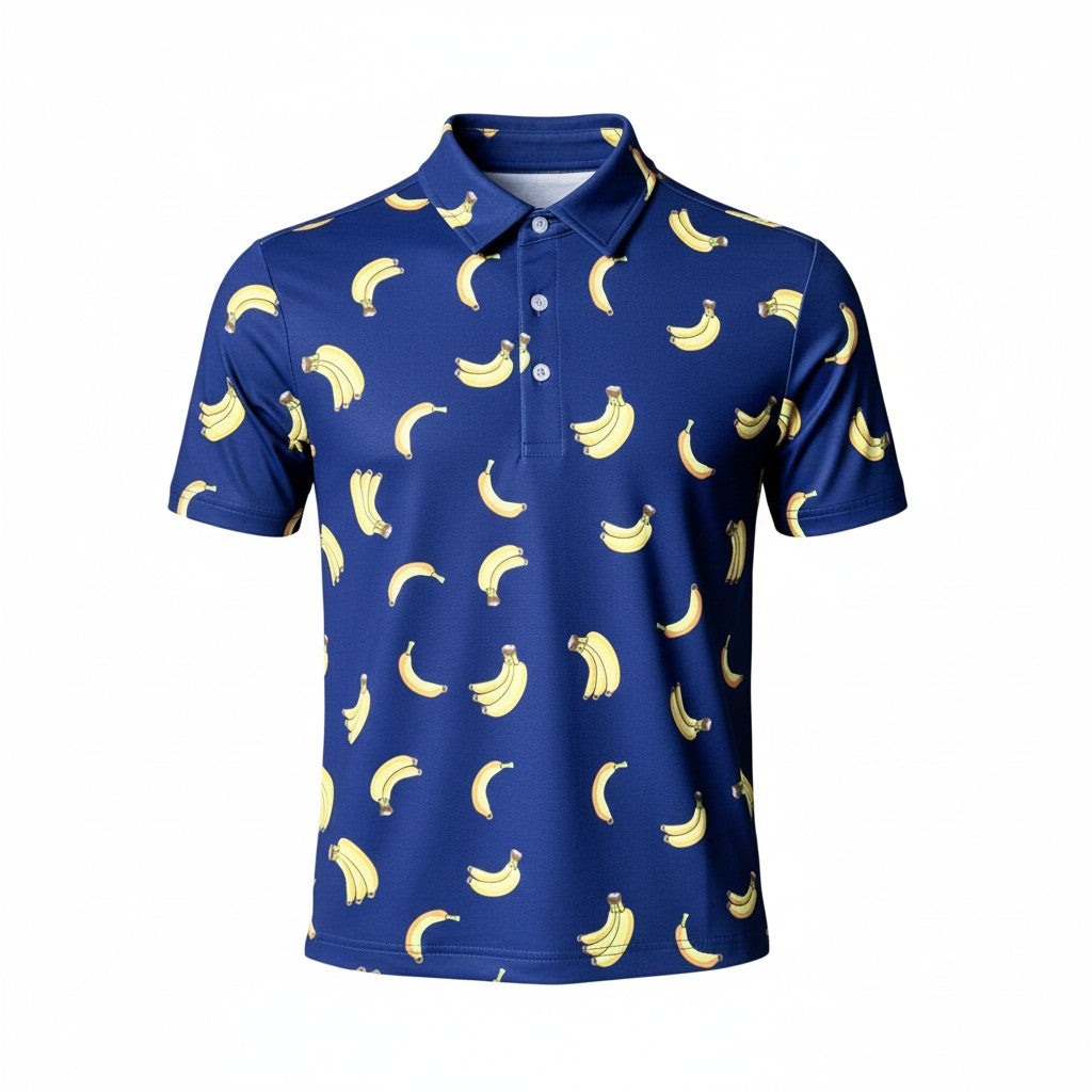Gone Bananas Mens Polo - Neon Navy