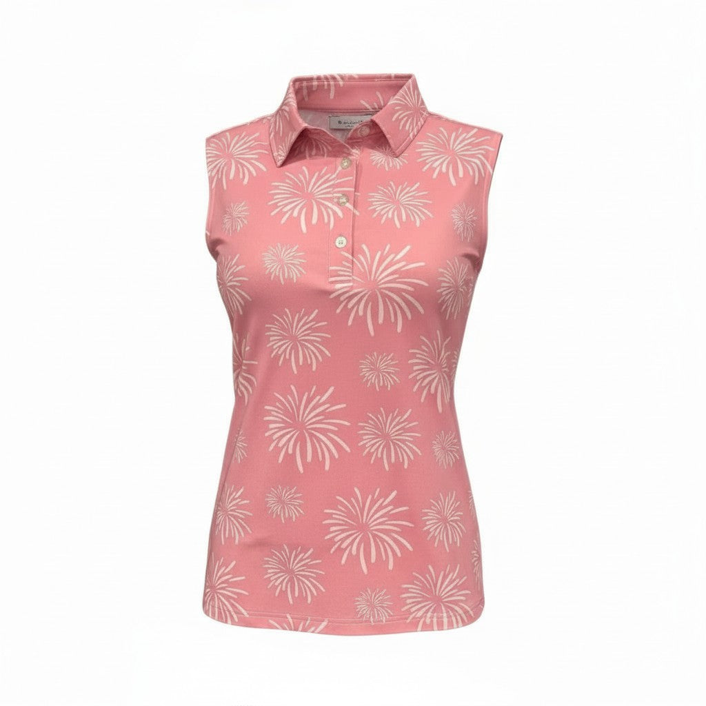 Pink Pop Party Ladies Sleeveless Polo