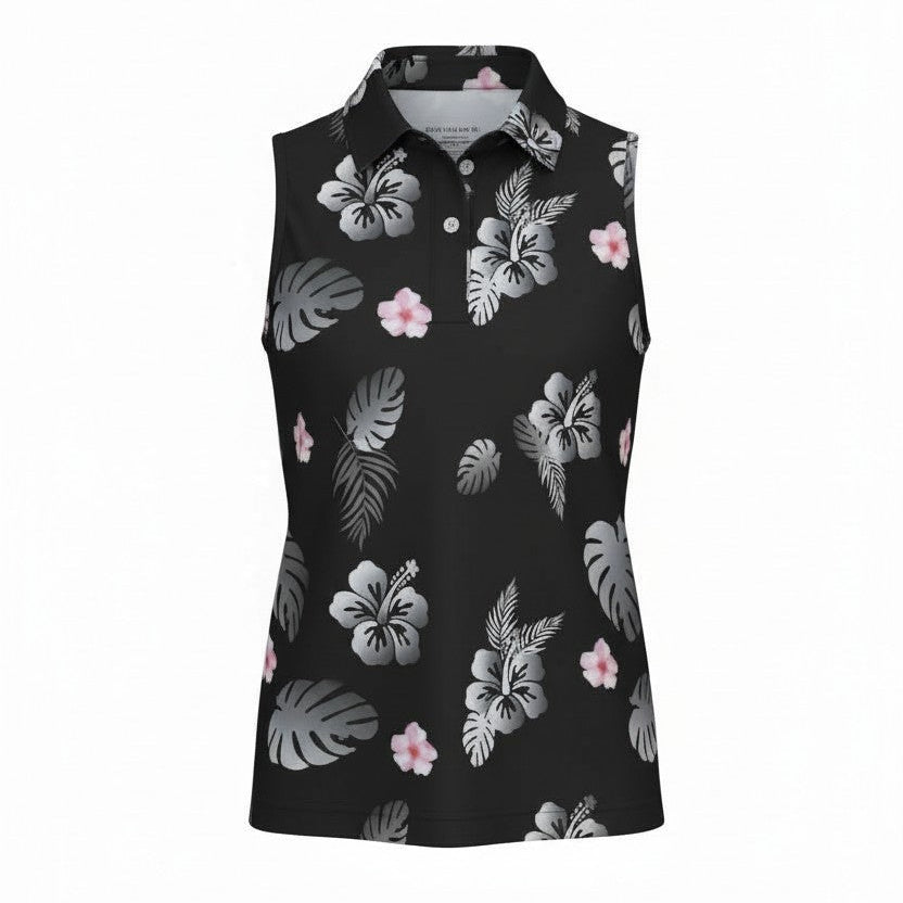 Aloha Midnight Ladies Sleeveless Polo