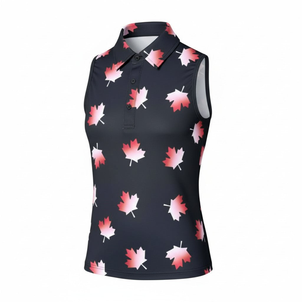 O'Canada Ladies Sleeveless Polo.- Black