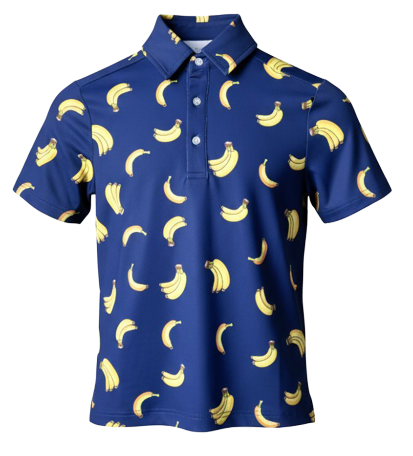 Gone Bananas Youth/Teen Polo - Neon Navy