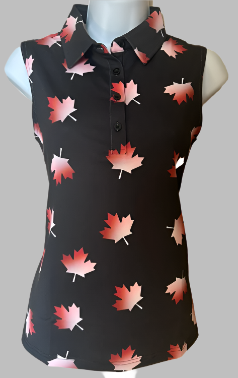 O'Canada Ladies Sleeveless Polo.- Black